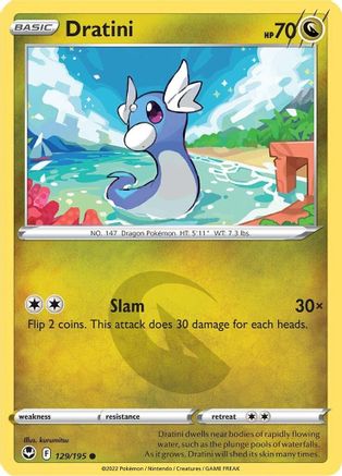 Dratini 129 - Reverse Holofoil SWSH12 Silver Tempest - Common