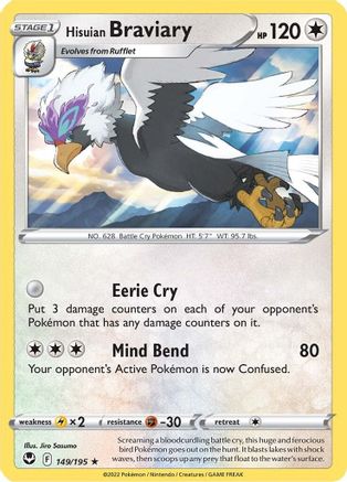 Hisuian Braviary 149 SWSH12 Silver Tempest - Rare