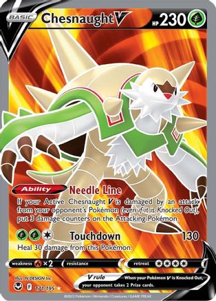 Chesnaught V (Full Art) 171 - Holofoil SWSH12 Silver Tempest - Ultra Rare