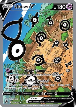 Unown V (Alternate Full Art) 177 - Holofoil SWSH12 Silver Tempest - Ultra Rare
