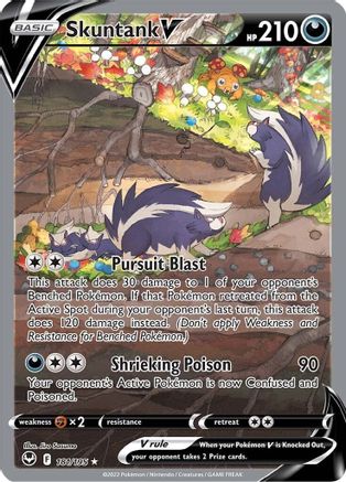 Skuntank V (Alternate Full Art) 181 - Holofoil SWSH12 Silver Tempest - Ultra Rare