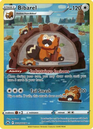 Bibarel GG25 - Holofoil SWSH Crown Zenith Galarian Gallery - Ultra Rare
