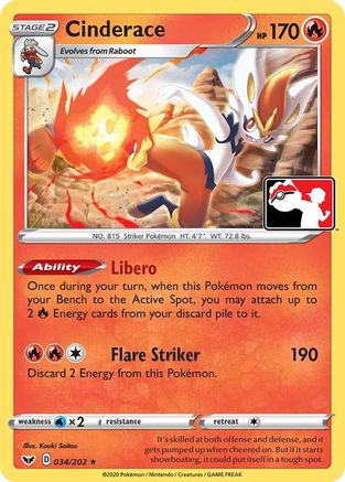 Cinderace Prize Pack Series Cards - Rare