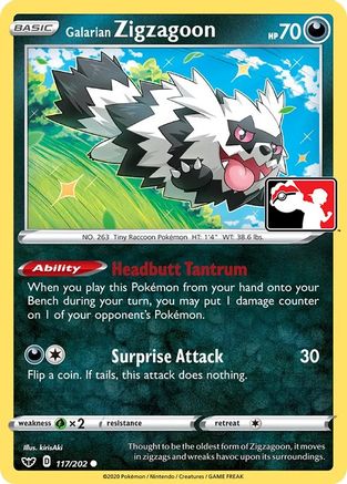 Galarian Zigzagoon Prize Pack Series Cards - Common