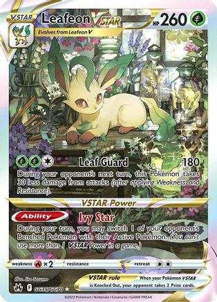 Leafeon VSTAR GG35 - Holofoil SWSH Crown Zenith Galarian Gallery - Ultra Rare