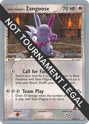 Team Magma's Zangoose - 2004 (Tsuguyoshi Yamato) 023 World Championship Decks - Rare