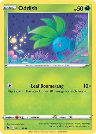 Oddish 001 - Reverse Holofoil SWSH Crown Zenith - Common