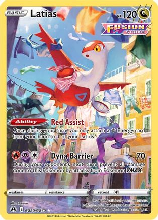 Latias GG20 - Holofoil SWSH Crown Zenith Galarian Gallery - Ultra Rare