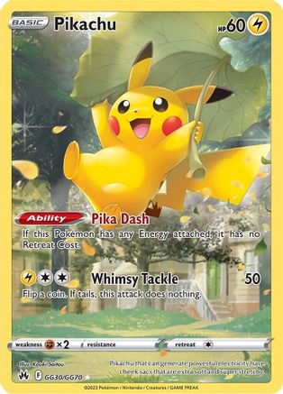 Pikachu GG30 - Holofoil SWSH Crown Zenith Galarian Gallery - Ultra Rare