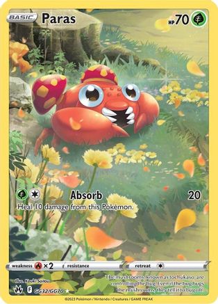 Paras GG32 - Holofoil SWSH Crown Zenith Galarian Gallery - Ultra Rare