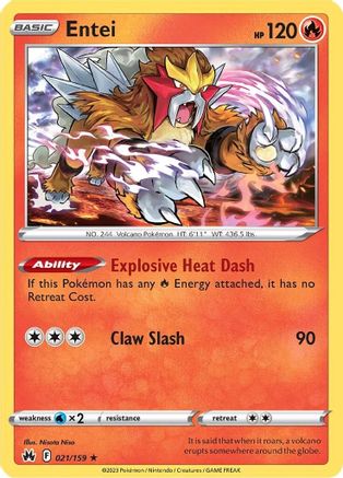 Entei 021 - Holofoil SWSH Crown Zenith - Holo Rare