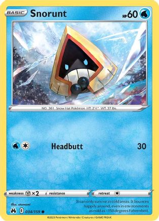 Snorunt 034 SWSH Crown Zenith - Common