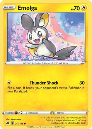Emolga 047 - Reverse Holofoil SWSH Crown Zenith - Common