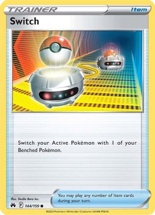 Switch 144 - Reverse Holofoil SWSH Crown Zenith - Common