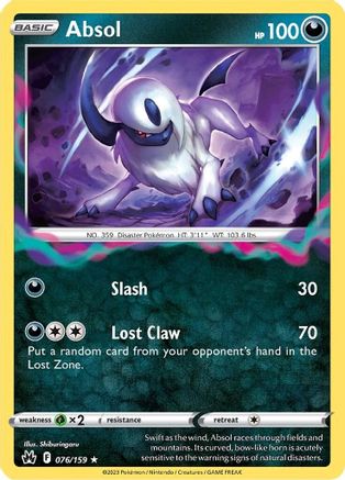 Absol 076 - Holofoil SWSH Crown Zenith - Holo Rare