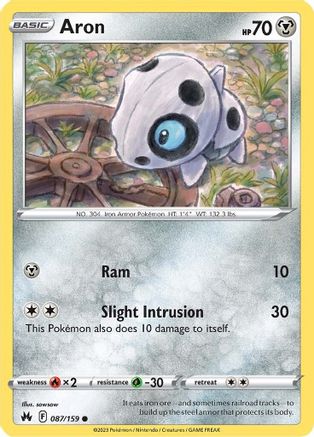 Aron 087 - Reverse Holofoil SWSH Crown Zenith - Common