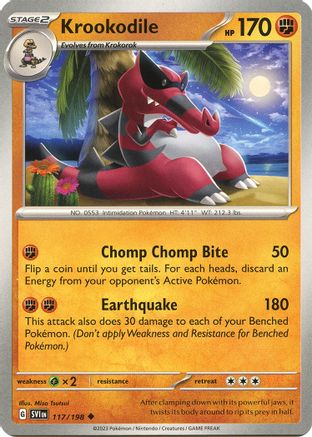 Krookodile 117 SV01 Scarlet & Violet Base Set - Uncommon