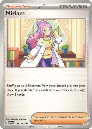 Miriam 179/198 - Reverse Holofoil SV01 Scarlet & Violet Base Set - Uncommon