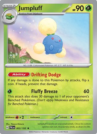 Jumpluff 003 - Reverse Holofoil SV02 Paldea Evolved - Rare