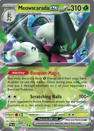 Meowscarada ex 015/193 - Holofoil SV02 Paldea Evolved - Double Rare
