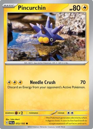 Pincurchin 072/193 - Reverse Holofoil SV02 Paldea Evolved - Common