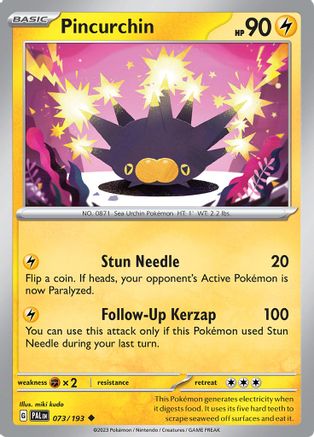 Pincurchin 073/193 - Reverse Holofoil SV02 Paldea Evolved - Uncommon