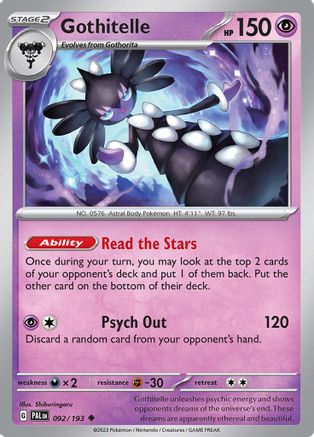 Gothitelle 092 - Reverse Holofoil SV02 Paldea Evolved - Uncommon