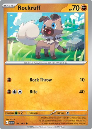 Rockruff 116 - Reverse Holofoil SV02 Paldea Evolved - Common