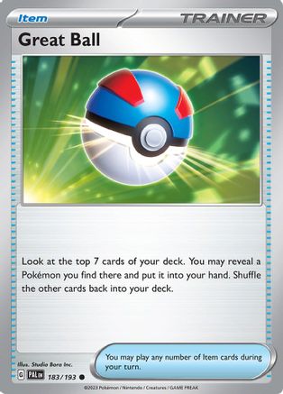 Great Ball 183 - Reverse Holofoil SV02 Paldea Evolved - Common