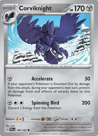 Corviknight 148 - Reverse Holofoil SV02 Paldea Evolved - Uncommon
