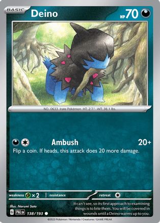 Deino 138 SV02 Paldea Evolved - Common