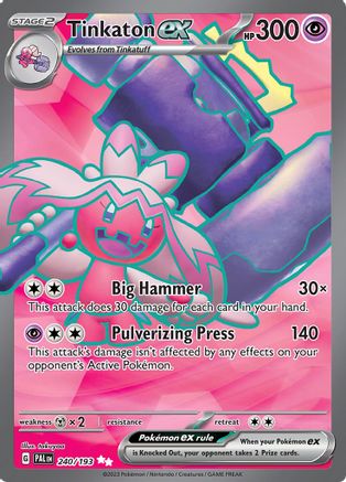 Tinkaton ex 240/193 - Holofoil SV02 Paldea Evolved - Ultra Rare
