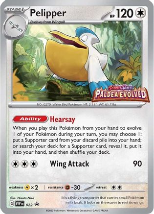 Pelipper (Prerelease) 022 - Holofoil SV Scarlet & Violet Promo Cards - Promo