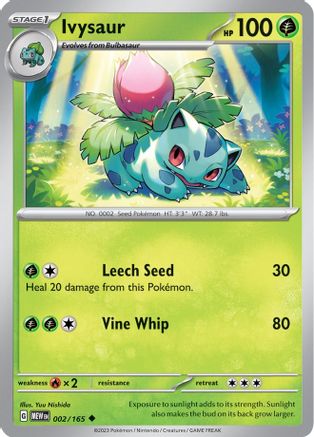 Ivysaur 002/165 - Reverse Holofoil SV Scarlet & Violet 151 - Uncommon