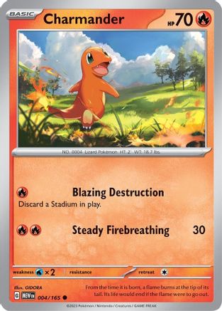 Charmander 004/165 - Reverse Holofoil SV Scarlet & Violet 151 - Common