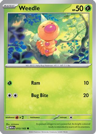 Weedle 013 - Reverse Holofoil SV Scarlet & Violet 151 - Common