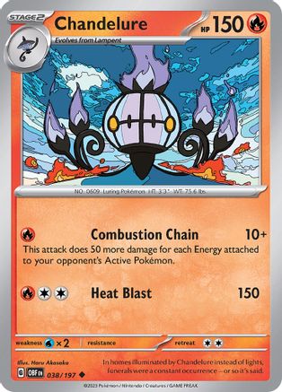 Chandelure 038 SV03 Obsidian Flames - Uncommon