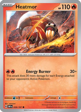Heatmor 039 - Reverse Holofoil SV03 Obsidian Flames - Common