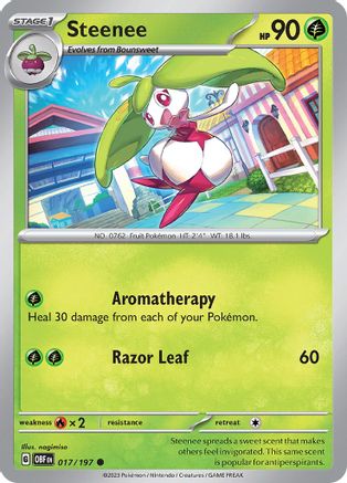 Steenee 017 - Reverse Holofoil SV03 Obsidian Flames - Common