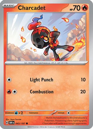 Charcadet 043 - Reverse Holofoil SV03 Obsidian Flames - Common
