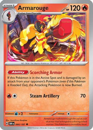 Armarouge 044 - Reverse Holofoil SV03 Obsidian Flames - Uncommon