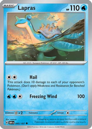 Lapras 045 - Reverse Holofoil SV03 Obsidian Flames - Uncommon