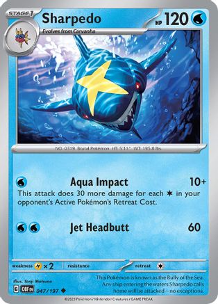Sharpedo 047 SV03 Obsidian Flames - Uncommon