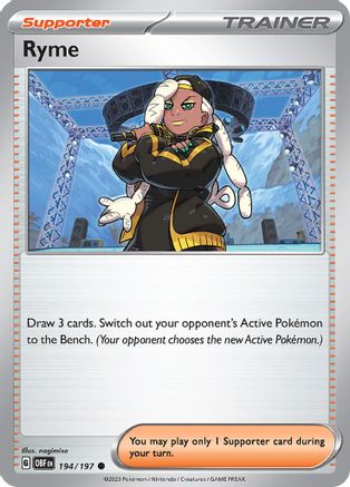 Ryme 194 - Reverse Holofoil SV03 Obsidian Flames - Common