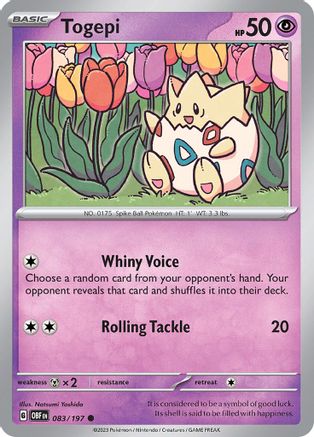 Togepi 083 - Reverse Holofoil SV03 Obsidian Flames - Common