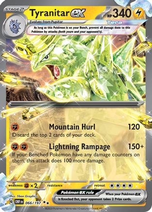 Tyranitar ex 066 - Holofoil SV03 Obsidian Flames - Double Rare