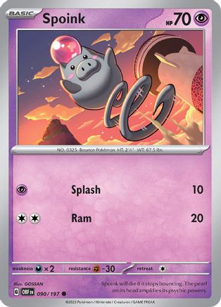 Spoink 090 SV03 Obsidian Flames - Common