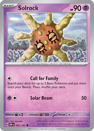 Solrock 093 SV03 Obsidian Flames - Uncommon