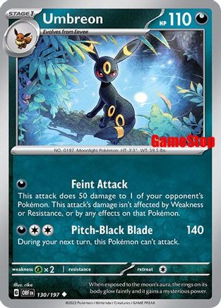 Umbreon (GameStop Exclusive) 130/197 - Reverse Holofoil Miscellaneous Cards & Products - Promo