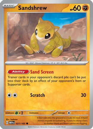 Sandshrew 027 SV Scarlet & Violet 151 - Common